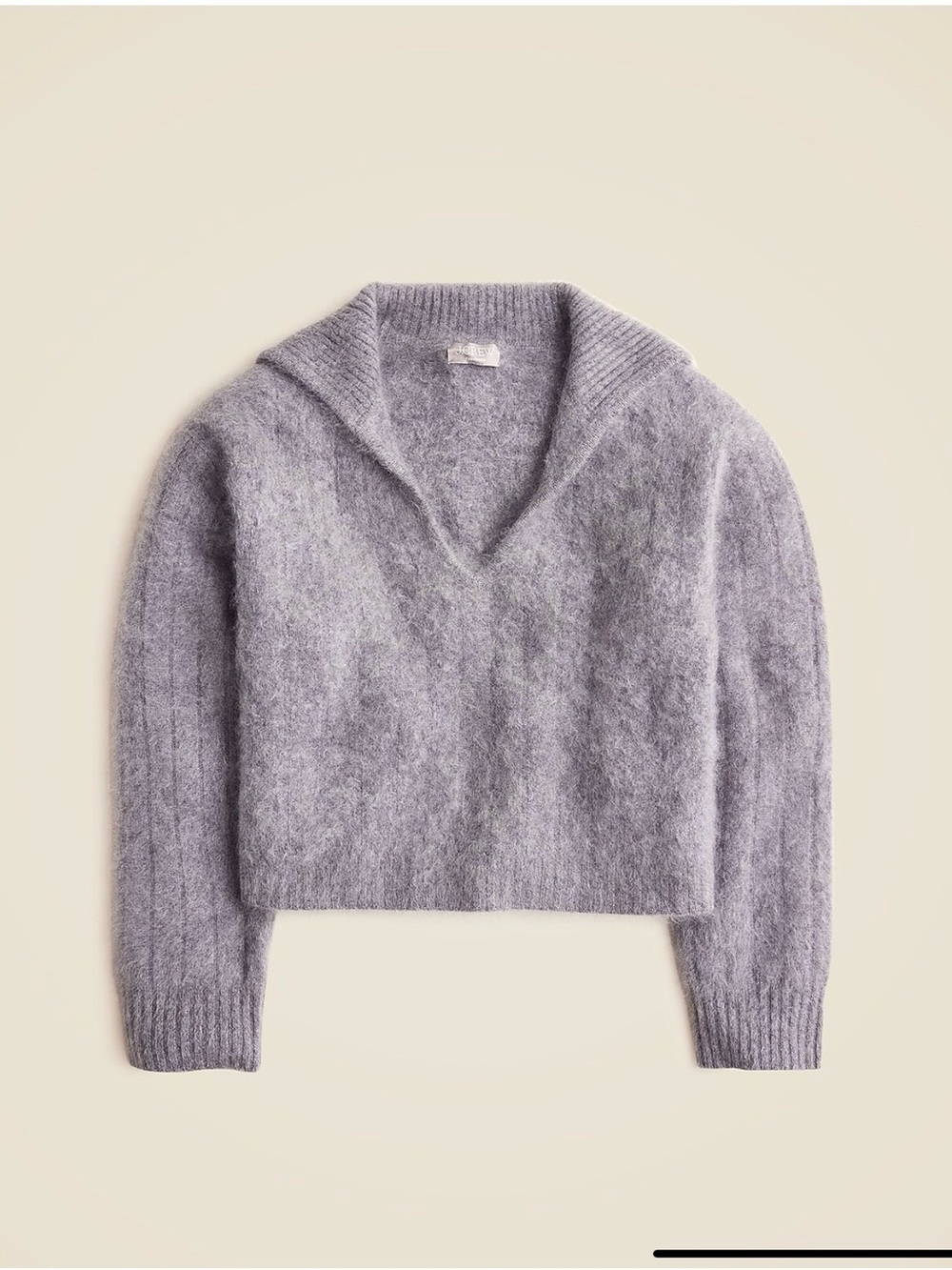 NWT J. Crew Brushed 100% cashmere sailor-collar sweater, sz medium
